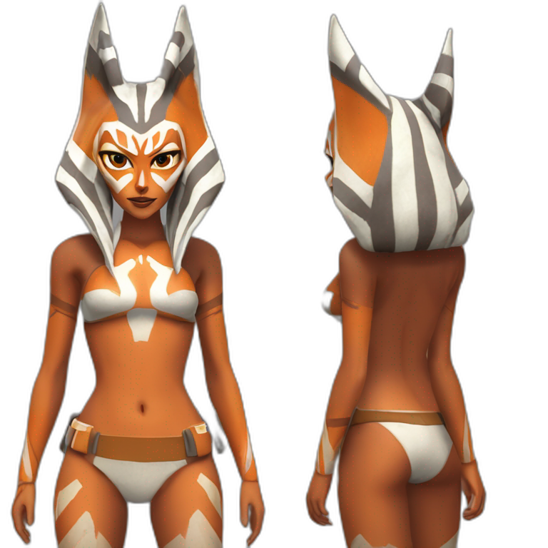 Sexy Ahsoka Tano portrait front facing bikini small horns