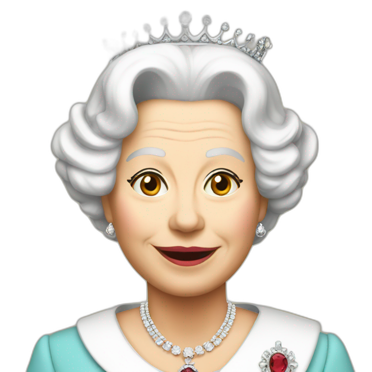 Queen Elizabeth II looking angry with a monocle in one eye | AI Emoji ...