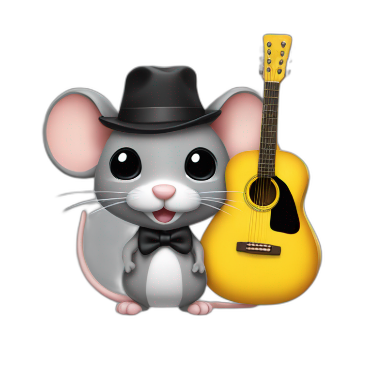 adult grey jerry mouse with white moustache big black hat and