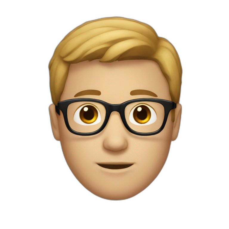 white girl round glasses short black hair | AI Emoji Generator