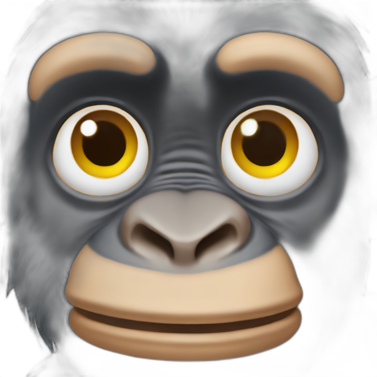 Chimpanzee sitting, no tail | AI Emoji Generator