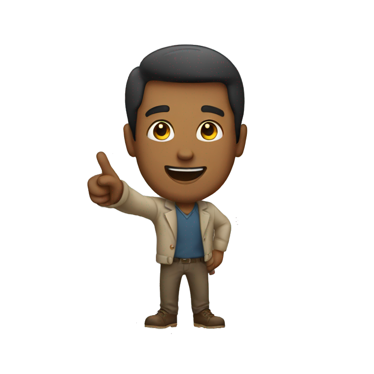 man pointing in front | AI Emoji Generator