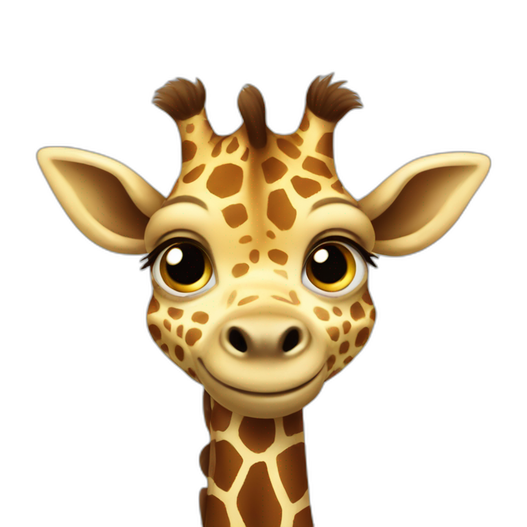 Cute baby giraffe lying down | AI Emoji Generator