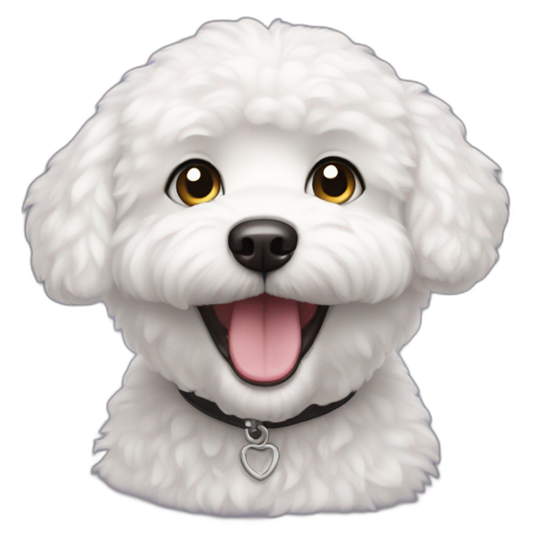 A black bichon havanese with a yellow hat | AI Emoji Generator