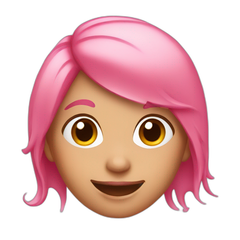 Girl tucks hair behind the ear with her tongue sticking out | AI Emoji ...