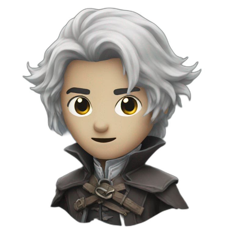 bloodborne Victorian age hiding face | AI Emoji Generator