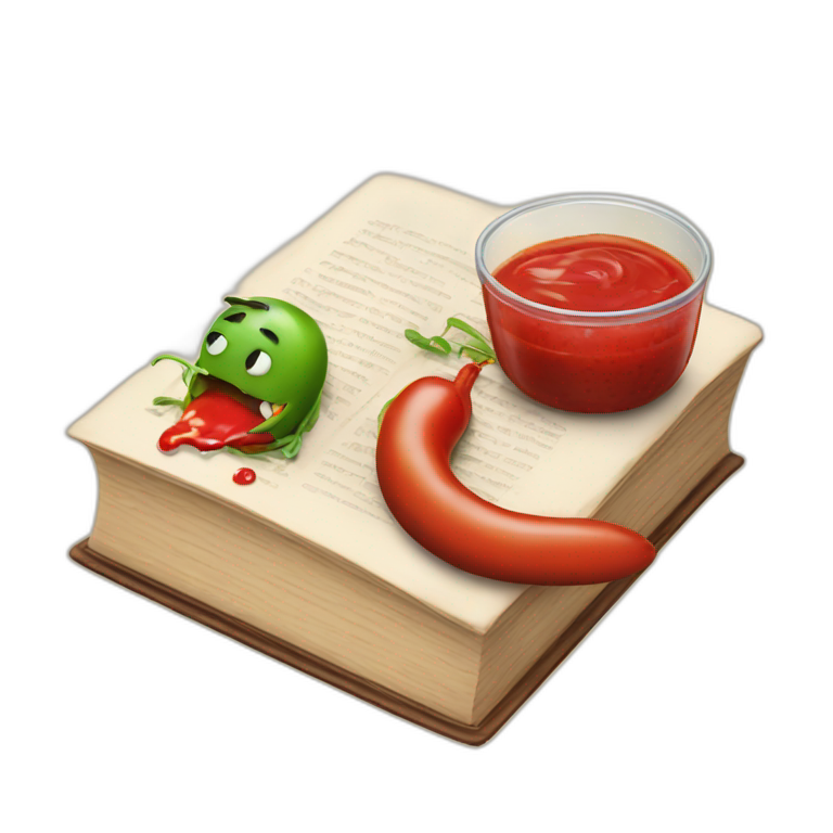 Book eating worms with Ketchup
