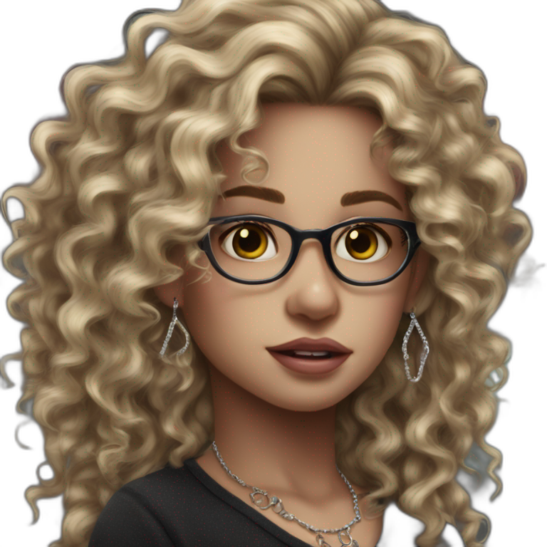 Plus Sized Woman With Blonde Wavy Hair Ai Emoji Generator 8011