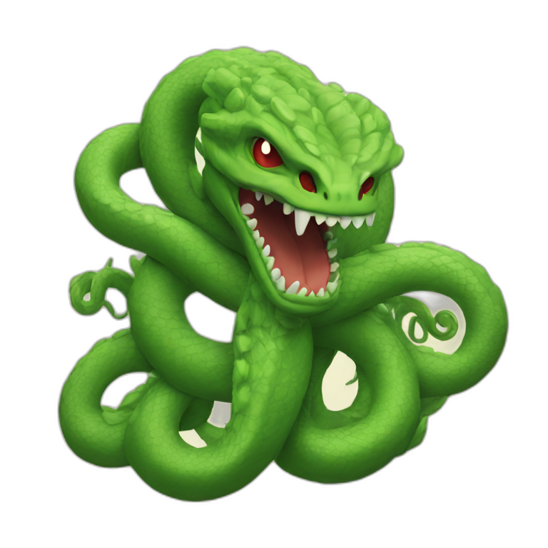 hydra with three heads and glasses | AI Emoji Generator