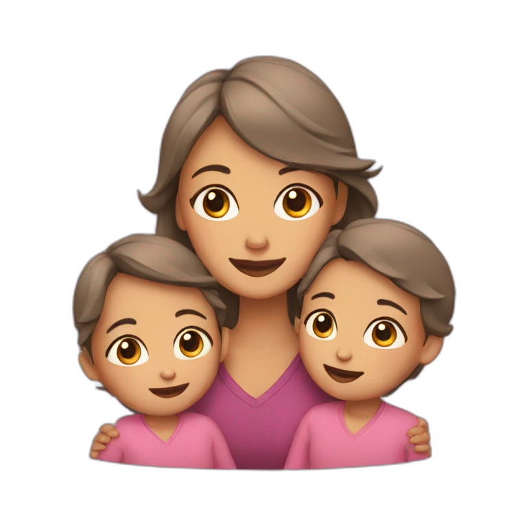 long hair blonde mother with 2 female newborns | AI Emoji Generator