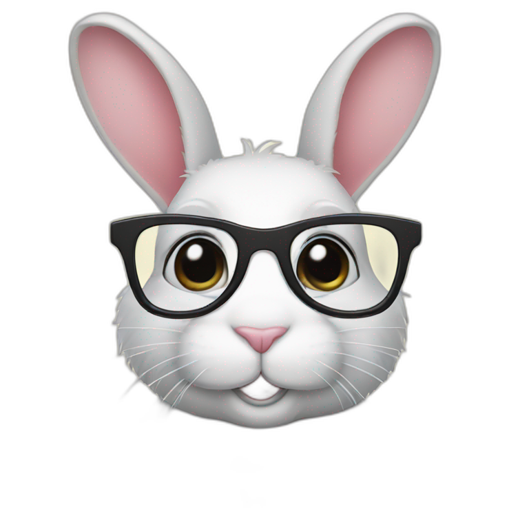 brown bunny with glasses | AI Emoji Generator