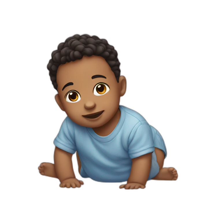 adorable baby boy eating apple | AI Emoji Generator