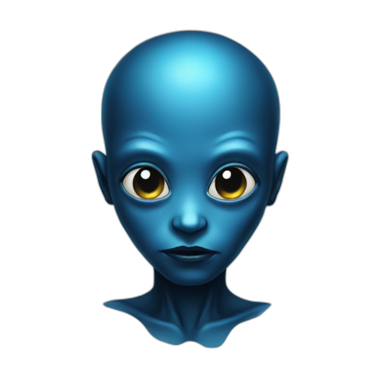 Cartoony blue fuzzy alien as Face with Hand Over Mouth Emoji | AI Emoji ...