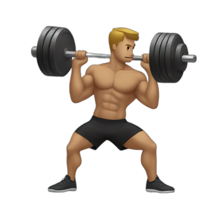 A dog lifting a barbell | AI Emoji Generator