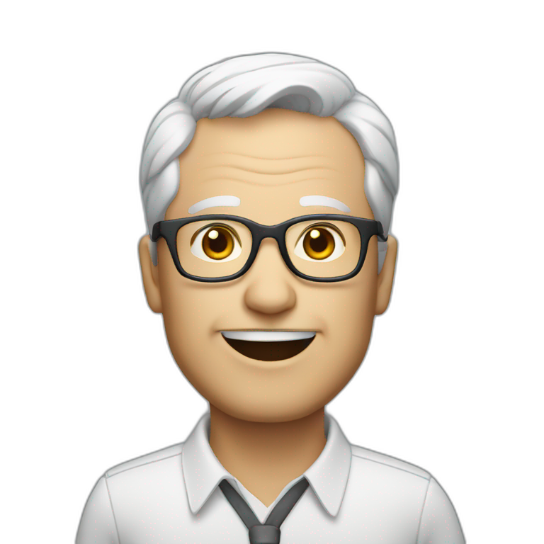 Gray haird 60 years old man with beard and green eyes | AI Emoji Generator