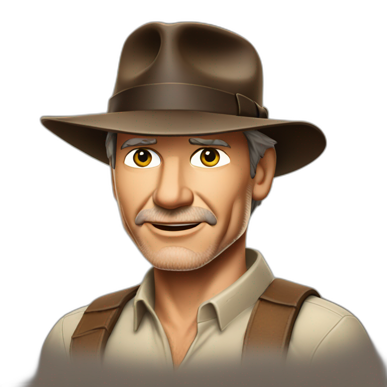 A TOK emoji of Harrison Ford as Indiana Jones. No patterns | AI Emoji ...