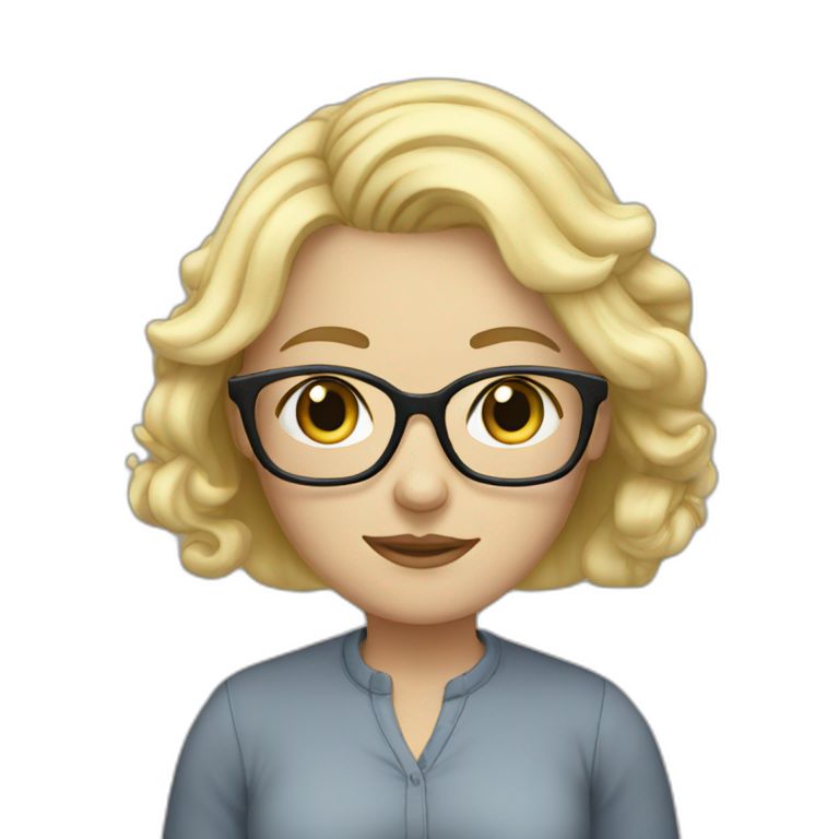 Blond Woman Short Hair Blue Eyes Ai Emoji Generator