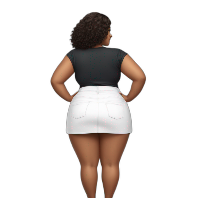 Full Body Curvy Beauty In A Short Wide Skirt Hurricane White Knickers Rear View Ai Emoji Generator 2302