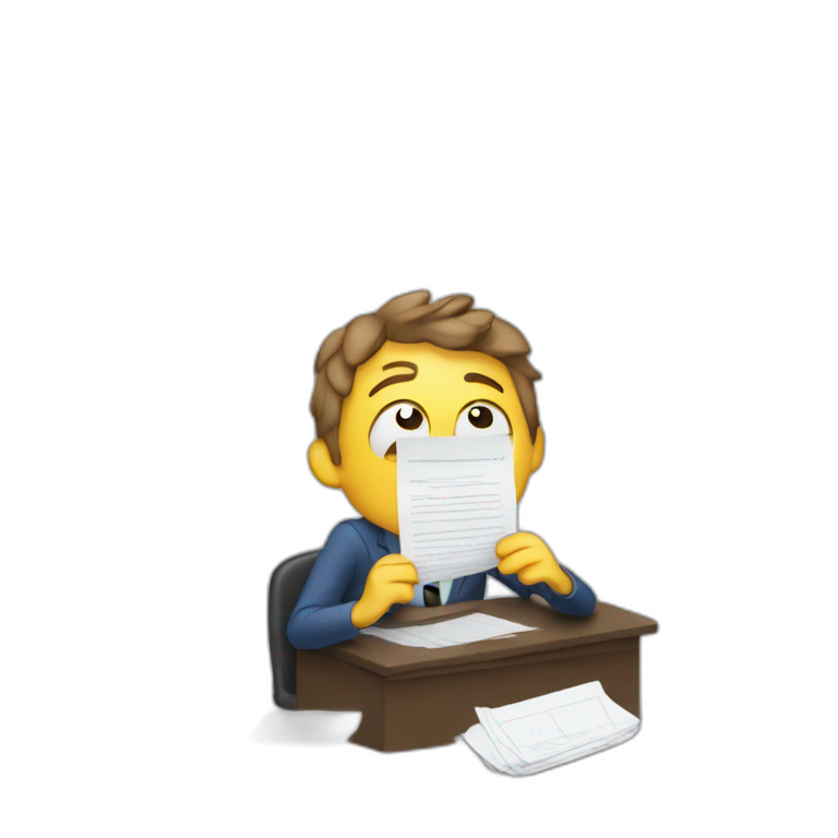 Drowning in paperwork | AI Emoji Generator