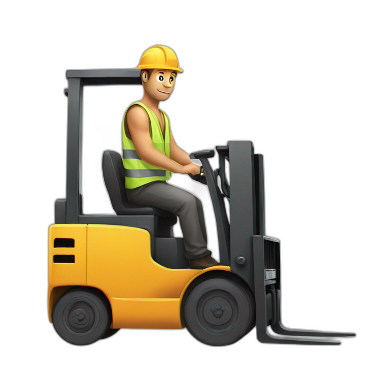 Pink Dolphin drive a Forklift | AI Emoji Generator