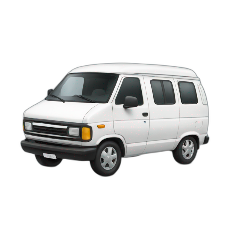 a sprinter van with a sprinter van on its head | AI Emoji Generator