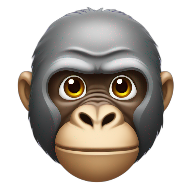 gorilla mixed with the saluting face emoji | AI Emoji Generator