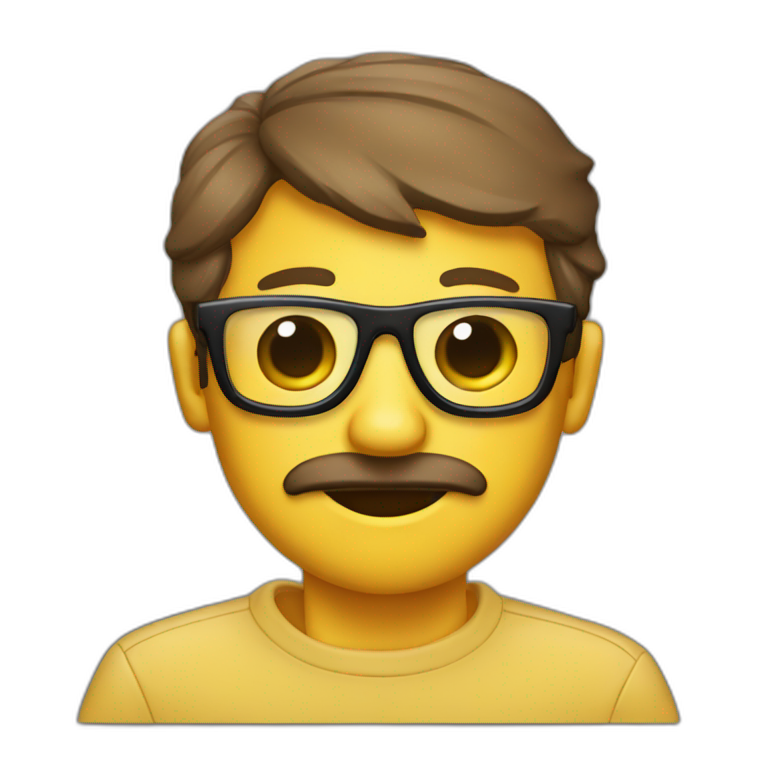 Emoji apenado con gafas | AI Emoji Generator