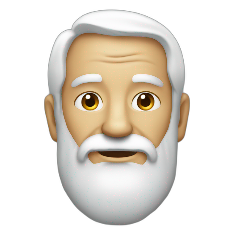 Gray haird 60 years old man with beard and green eyes | AI Emoji Generator