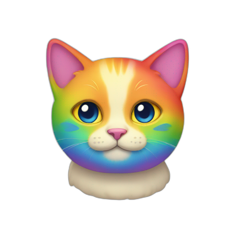 Cat with rainbow ears | AI Emoji Generator