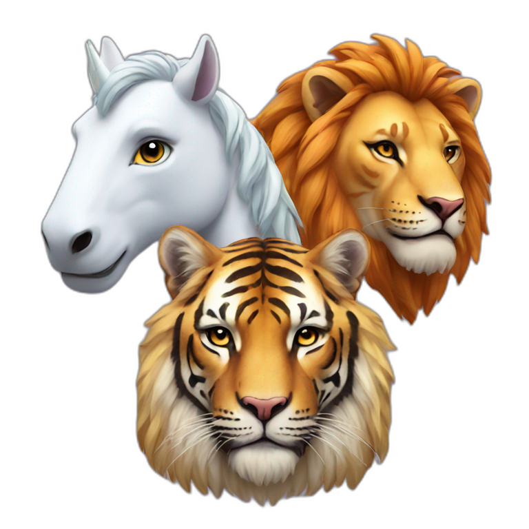 Lion Rhino tiger wolf giraffe zebra | AI Emoji Generator