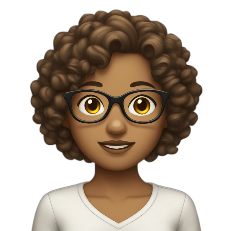 Brown girl with bindi and glasses | AI Emoji Generator