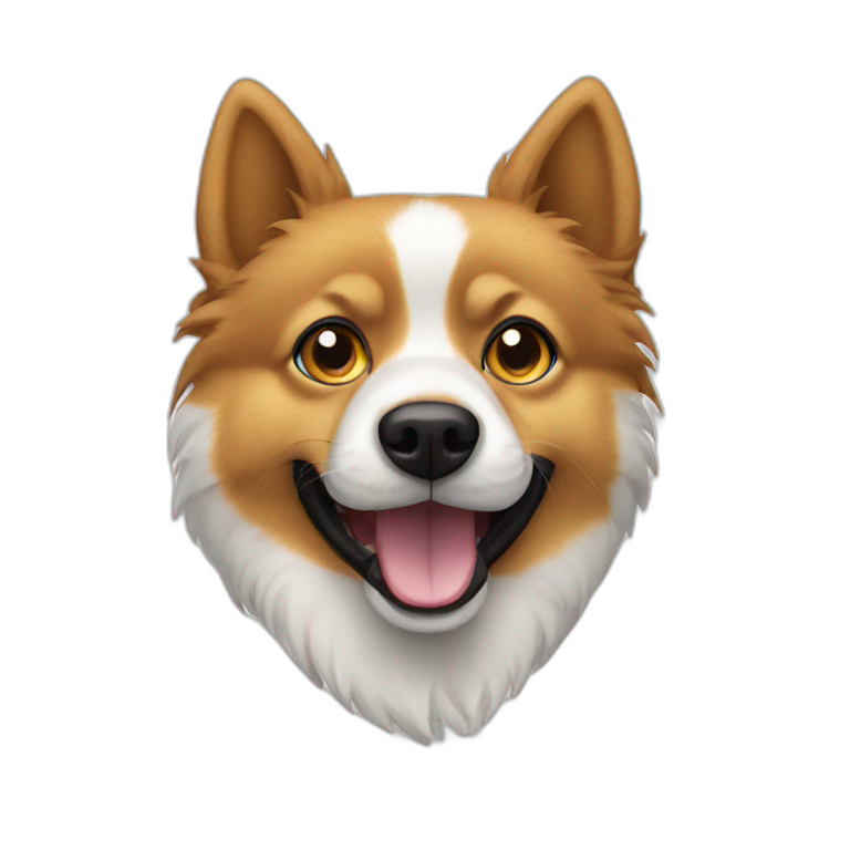 Full black dog German spitz | AI Emoji Generator