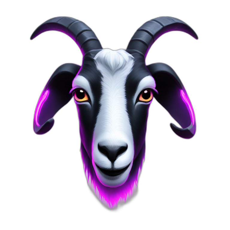 Black background goat face neon AI Emoji Generator