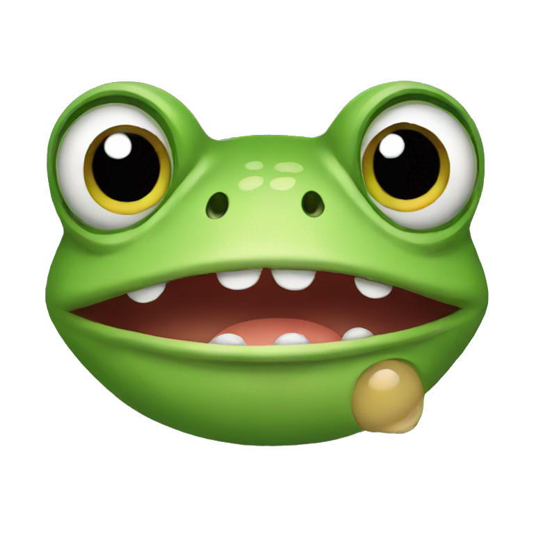 Frog with a girl face | AI Emoji Generator