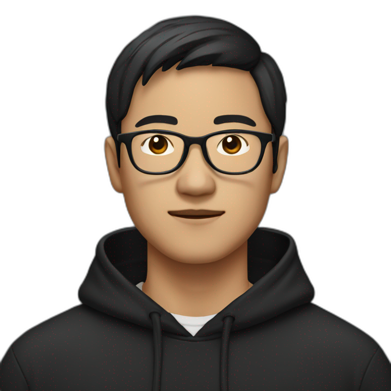 Dark Haired Asian Man With Glasses And Bicycle Accessories Ai Emoji