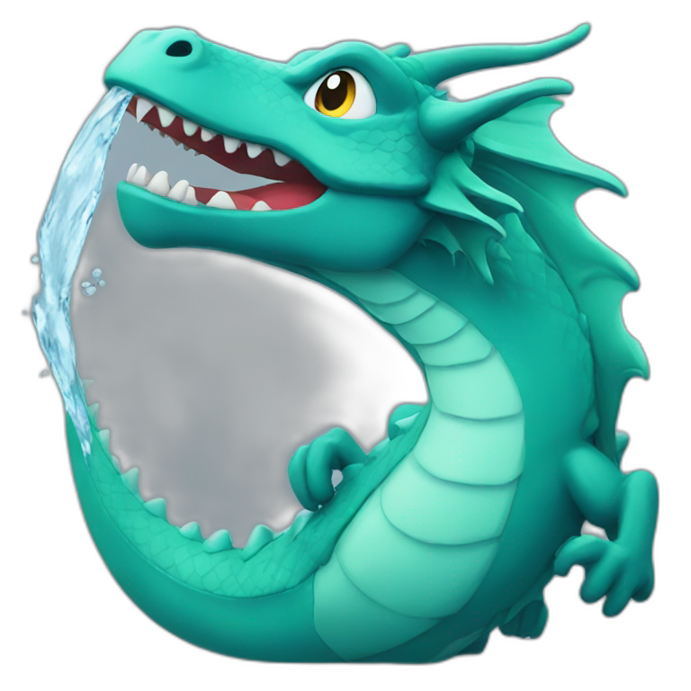 dragon with water out nose | AI Emoji Generator