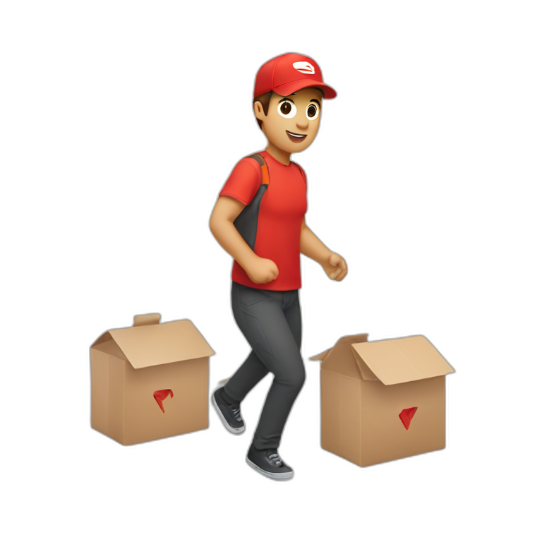 Moomin delivers a DoorDash box | AI Emoji Generator