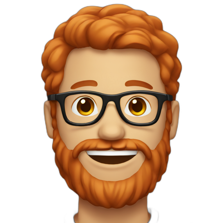 Happy Gardener Man Dark Hair Beard Glasses Ai Emoji Generator