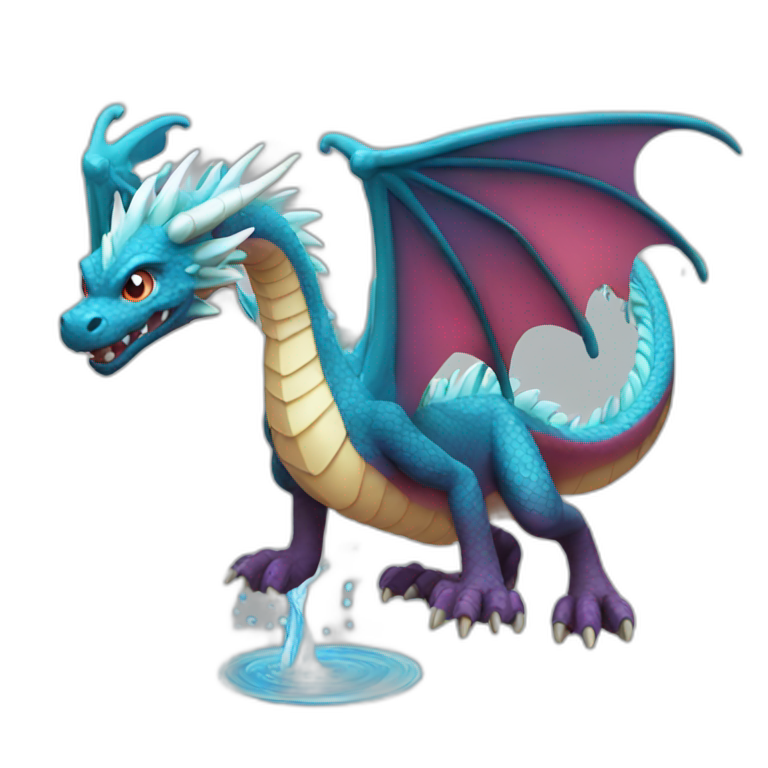 dragon with water out nose | AI Emoji Generator