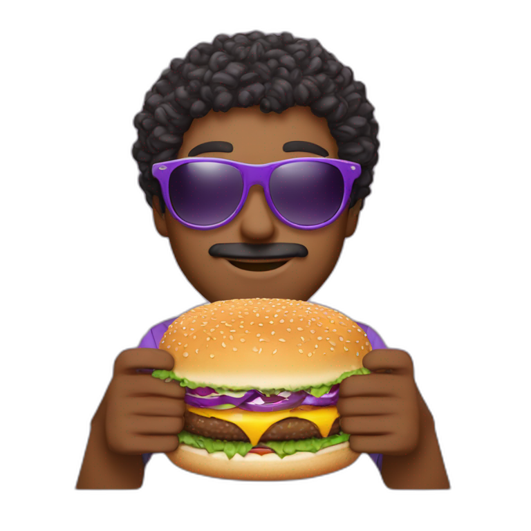 curly-hair-purple-guy-sunglasses- | AI Emoji Generator