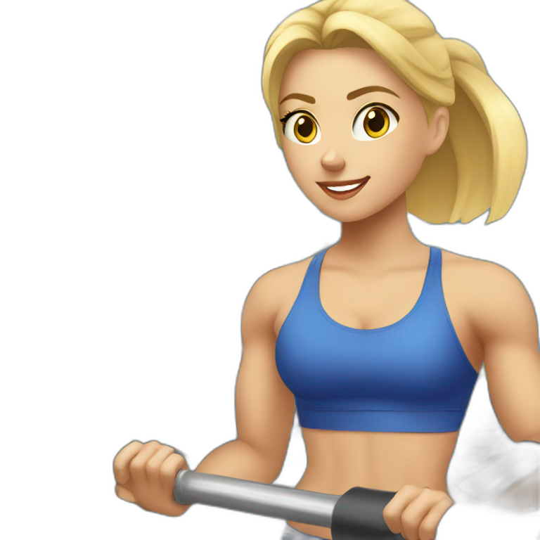 girl with phone in gym | AI Emoji Generator