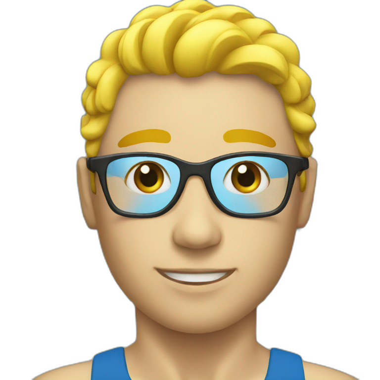 Swimmer googles muscles black hair and beard | AI Emoji Generator