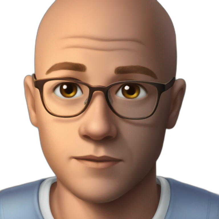 Bald Guy In Glasses Ai Emoji Generator