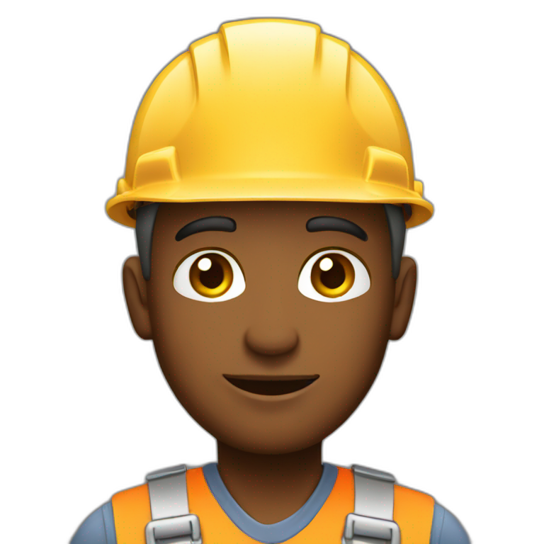 Construction worker with green hard hat | AI Emoji Generator