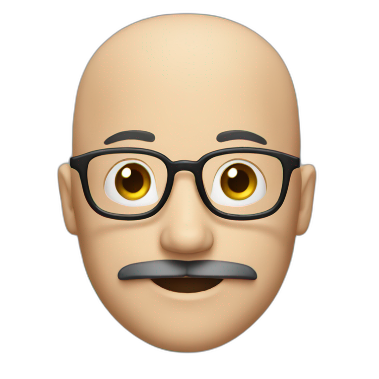 a bald man with moustache and long black beard thumbing up | AI Emoji ...