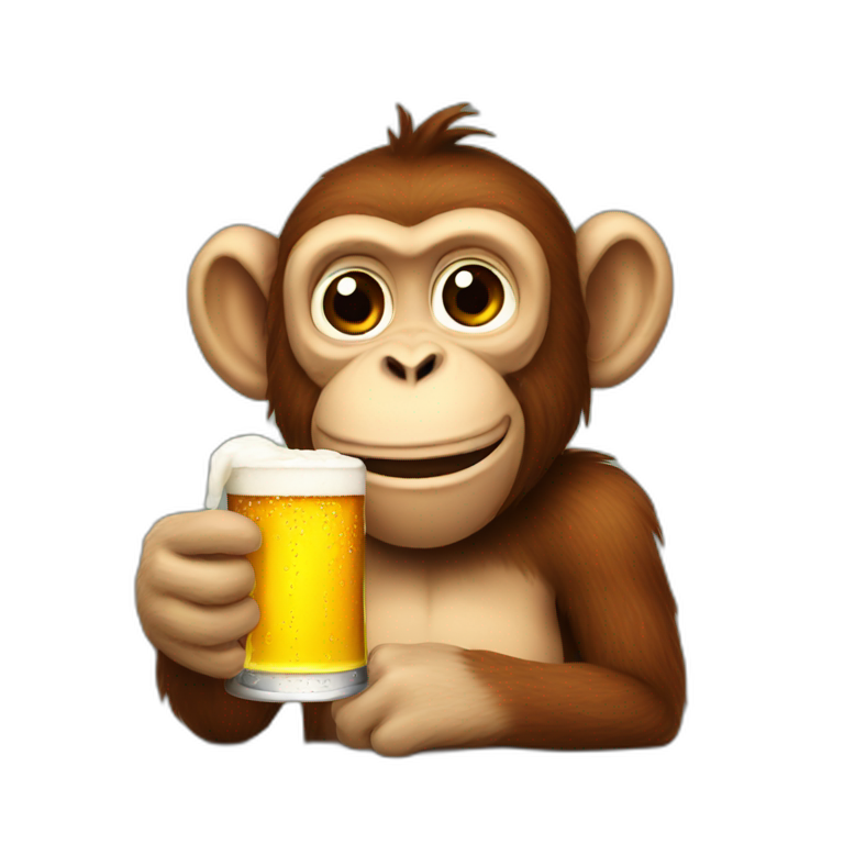 monkey with beer | AI Emoji Generator