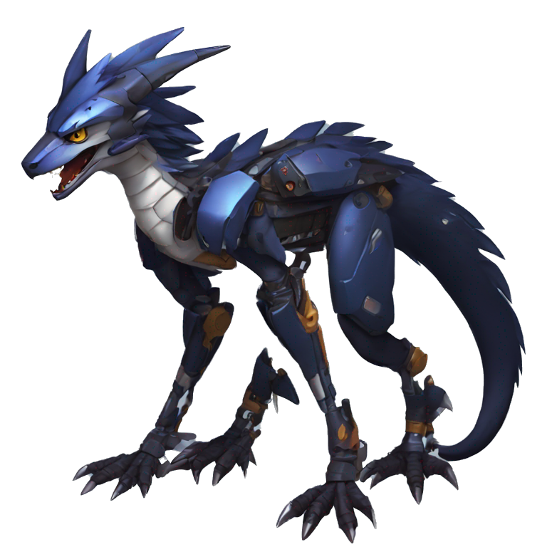 Edgy Futuristic Mechanical Sergal-raptor-nargacuga-vernid | AI Emoji ...