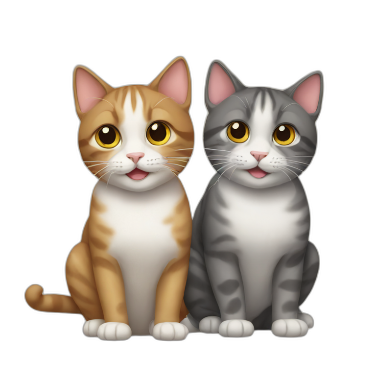 Two cats kissing | AI Emoji Generator