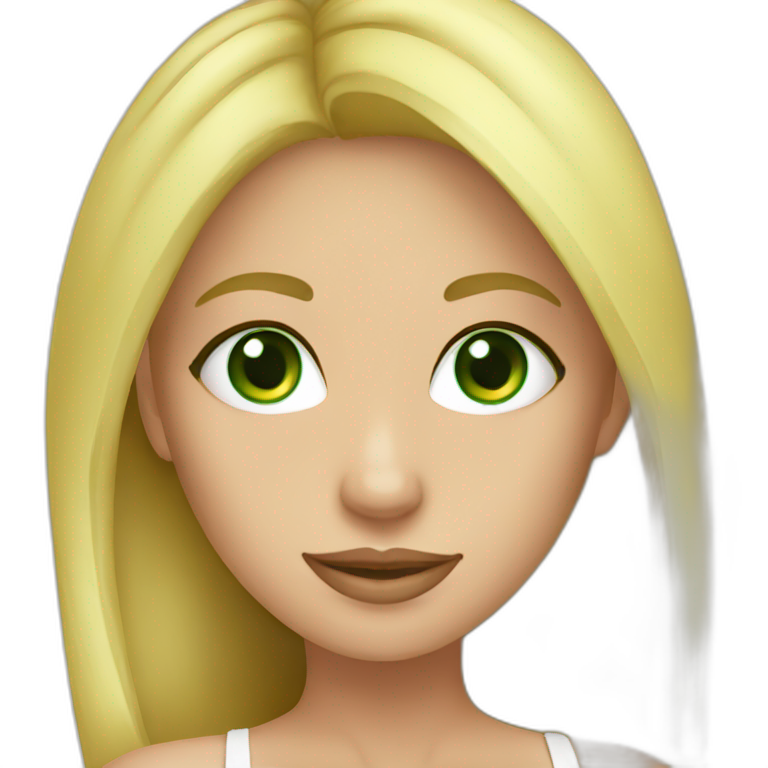 Blond girl Green eyes holding beer | AI Emoji Generator