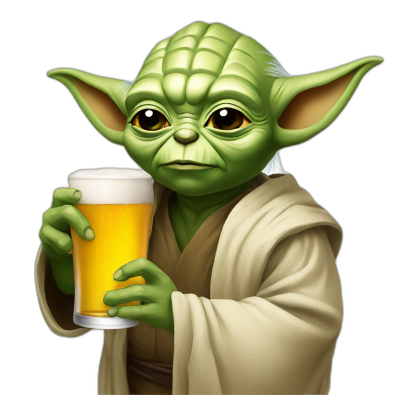 Yoda drinking | AI Emoji Generator